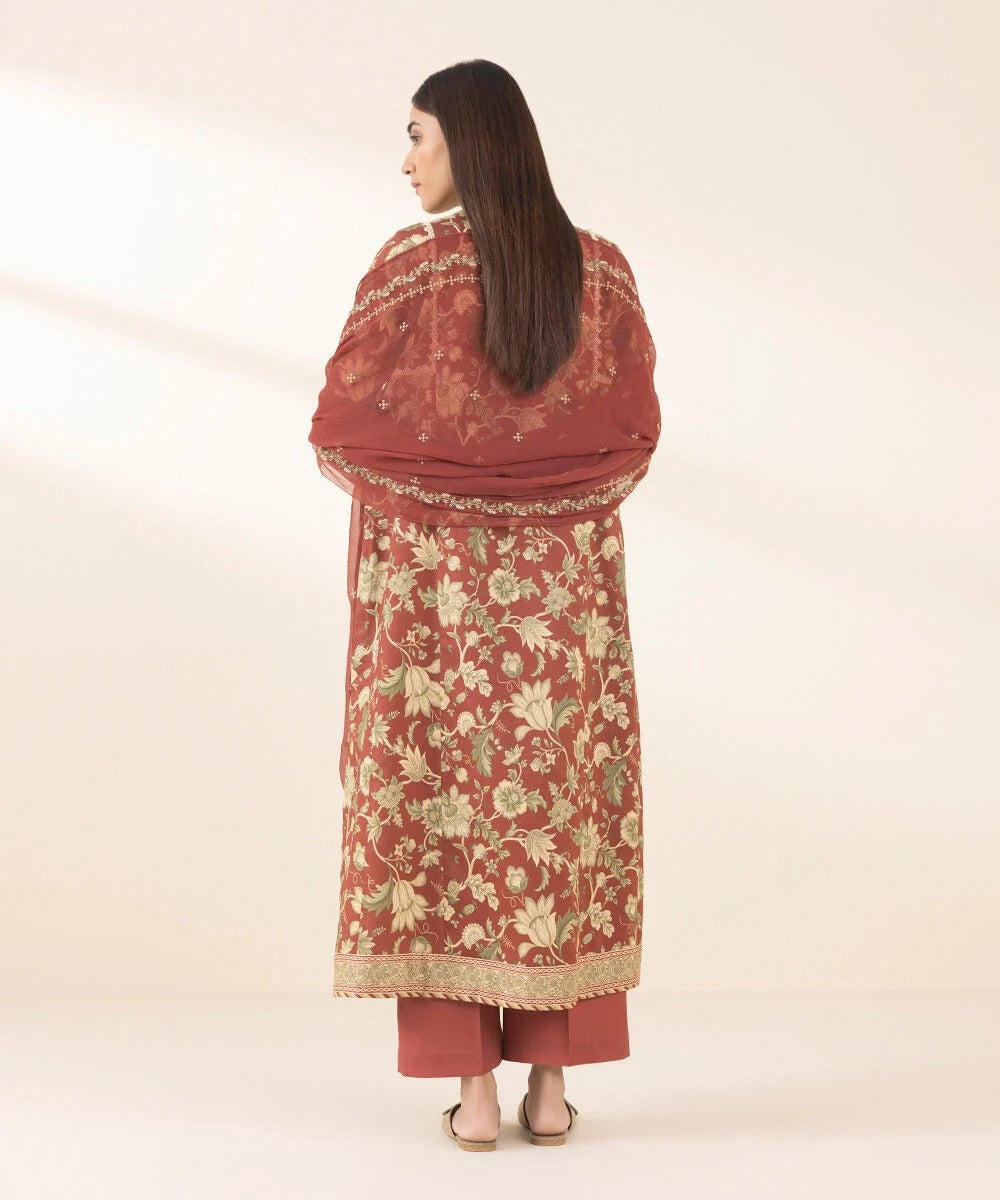 2 Piece - Embroidered Cotton Jacquard Suit