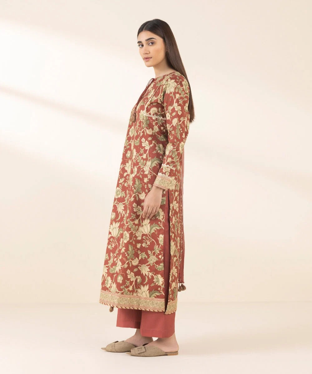 2 Piece - Embroidered Cotton Jacquard Suit