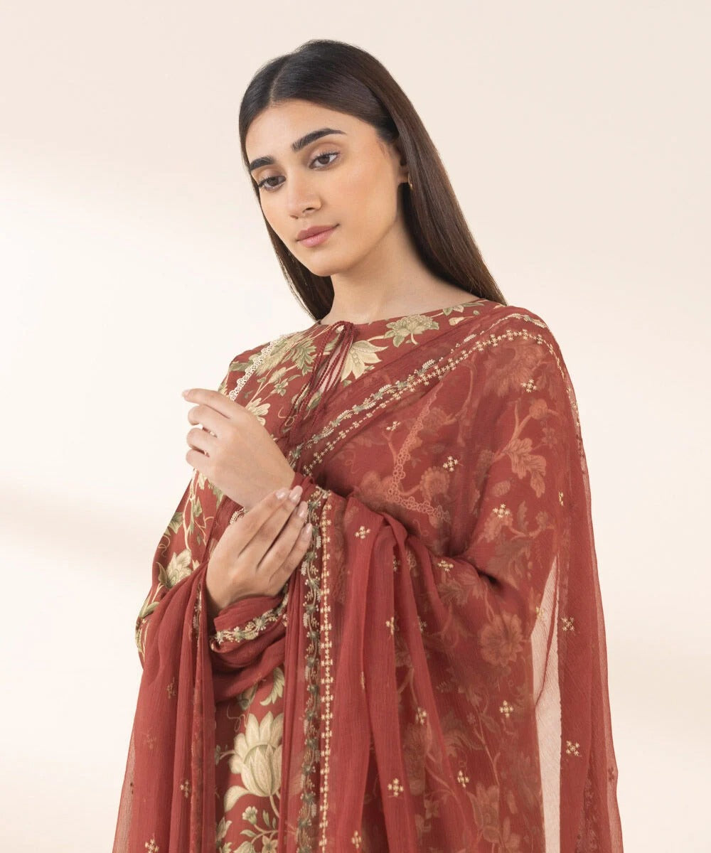 2 Piece - Embroidered Cotton Jacquard Suit