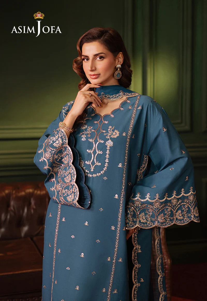 Asim Jofa embroidered Silk suit