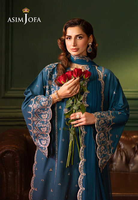 Asim Jofa embroidered Silk suit