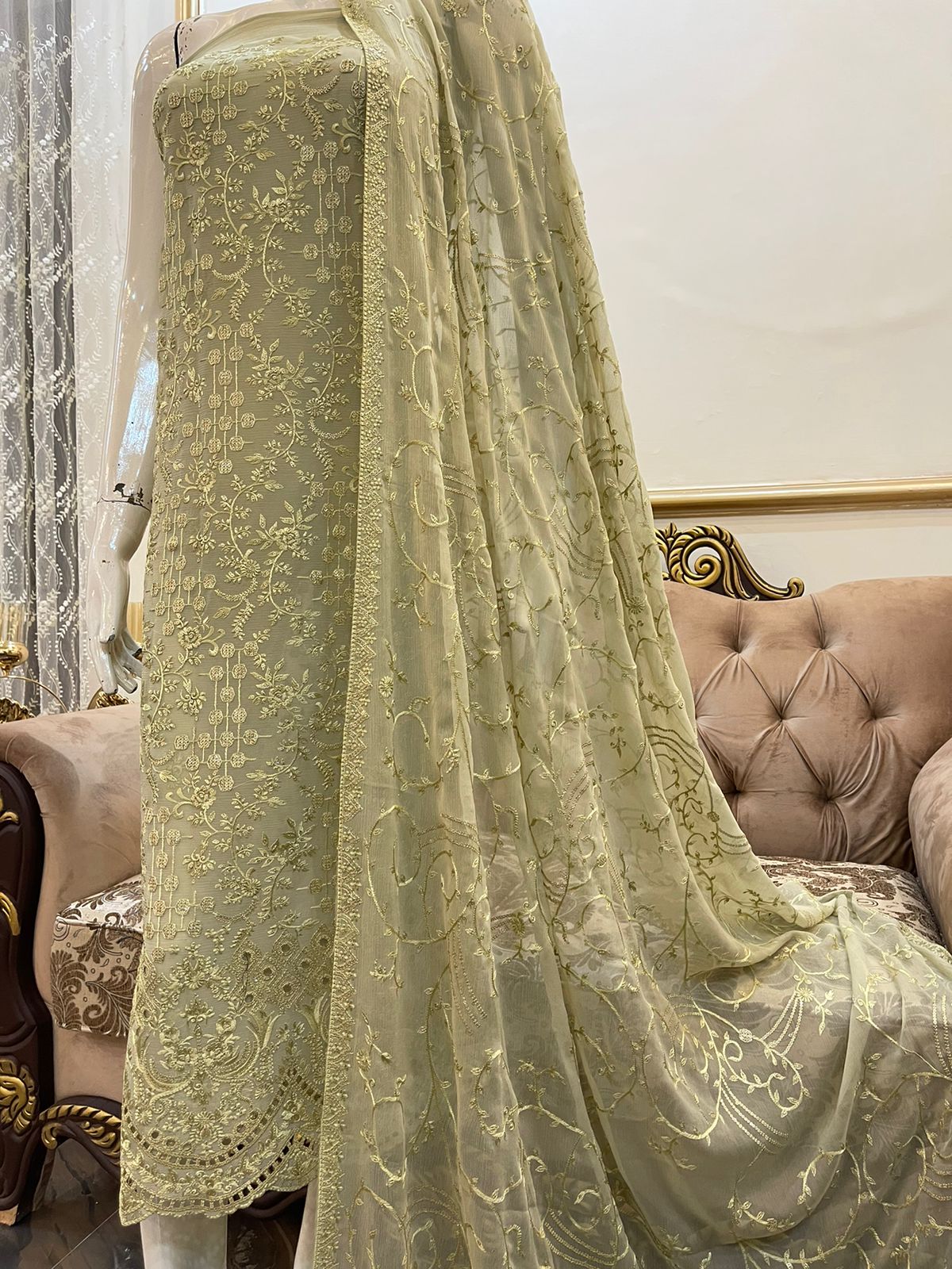 New Pure Chiffon Bareeze Ready To Ship