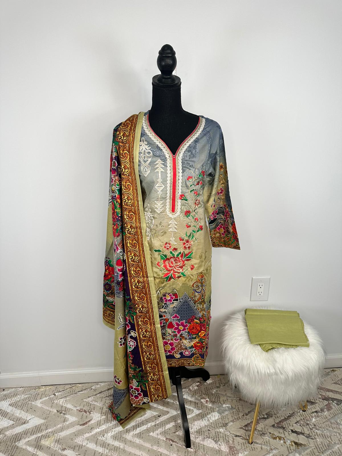 Pakistani Embroidered Lawn ready to ship