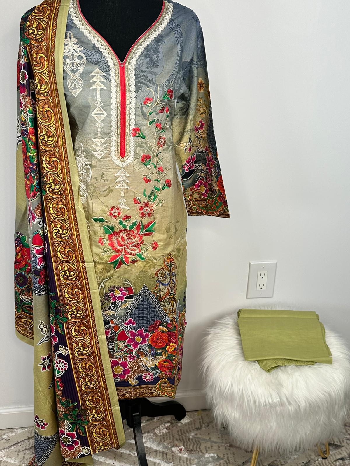 Pakistani Embroidered Lawn ready to ship