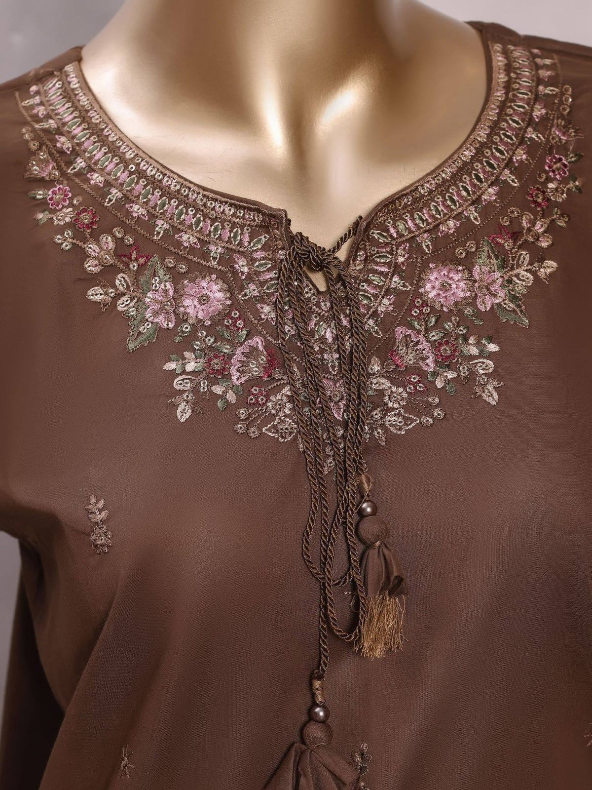 Eclair By Sadabahar Vol-3 Brown - neckline