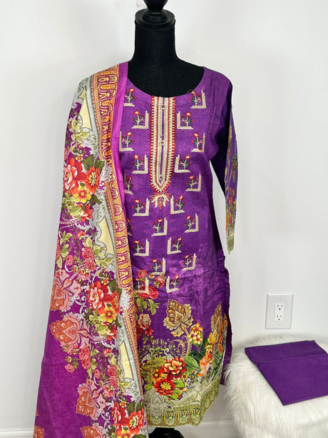 Pakistani Embroidered Lawn  ready to ship