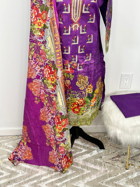 Pakistani Embroidered Lawn  ready to ship