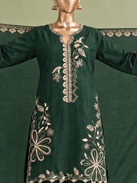 Maahi By Bin Saeed Marina Bottle Green - Close-up