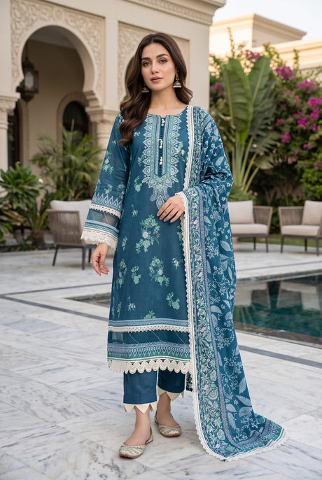 Mausummery Summer Lawn Vol 3 Teal Blue - Front