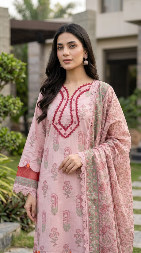 Mausummery Summer Lawn Volume 5 Blush Pink - Close-up