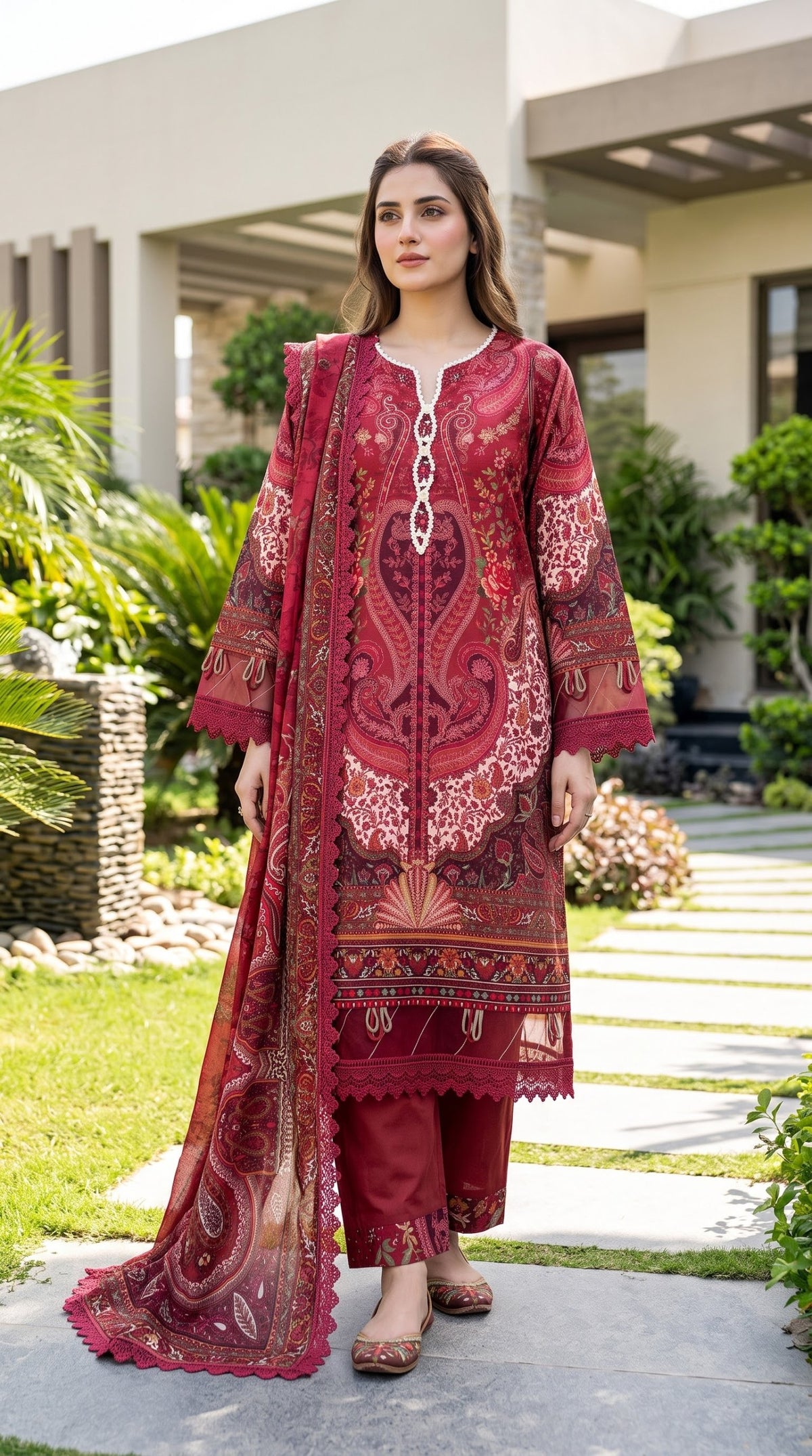 Mausummery Summer Lawn Volume 5 Maroon - Front