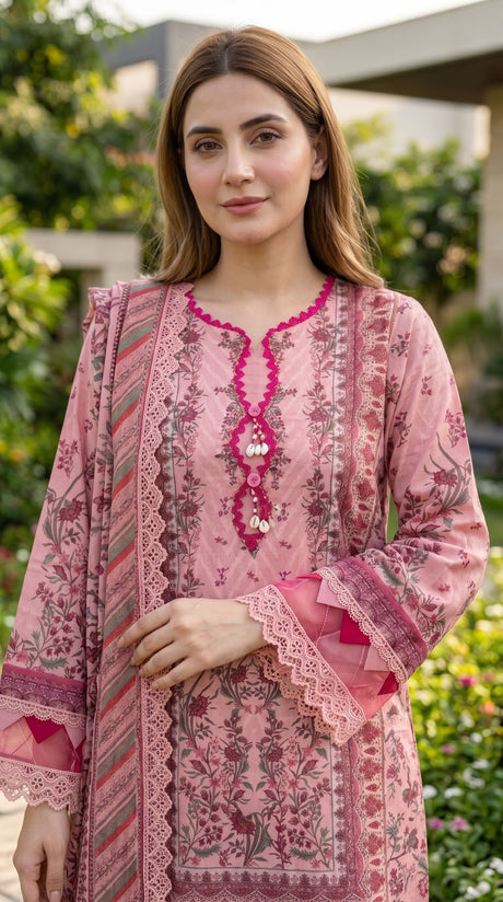 Mausummery Summer Lawn Volume 5 Pink - Close-up