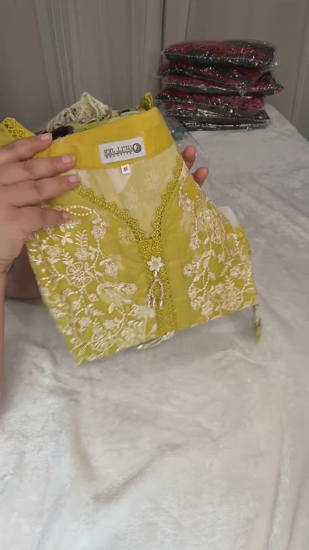 Gulljee Embroidered Collection - Mustard Black - Live Session Video