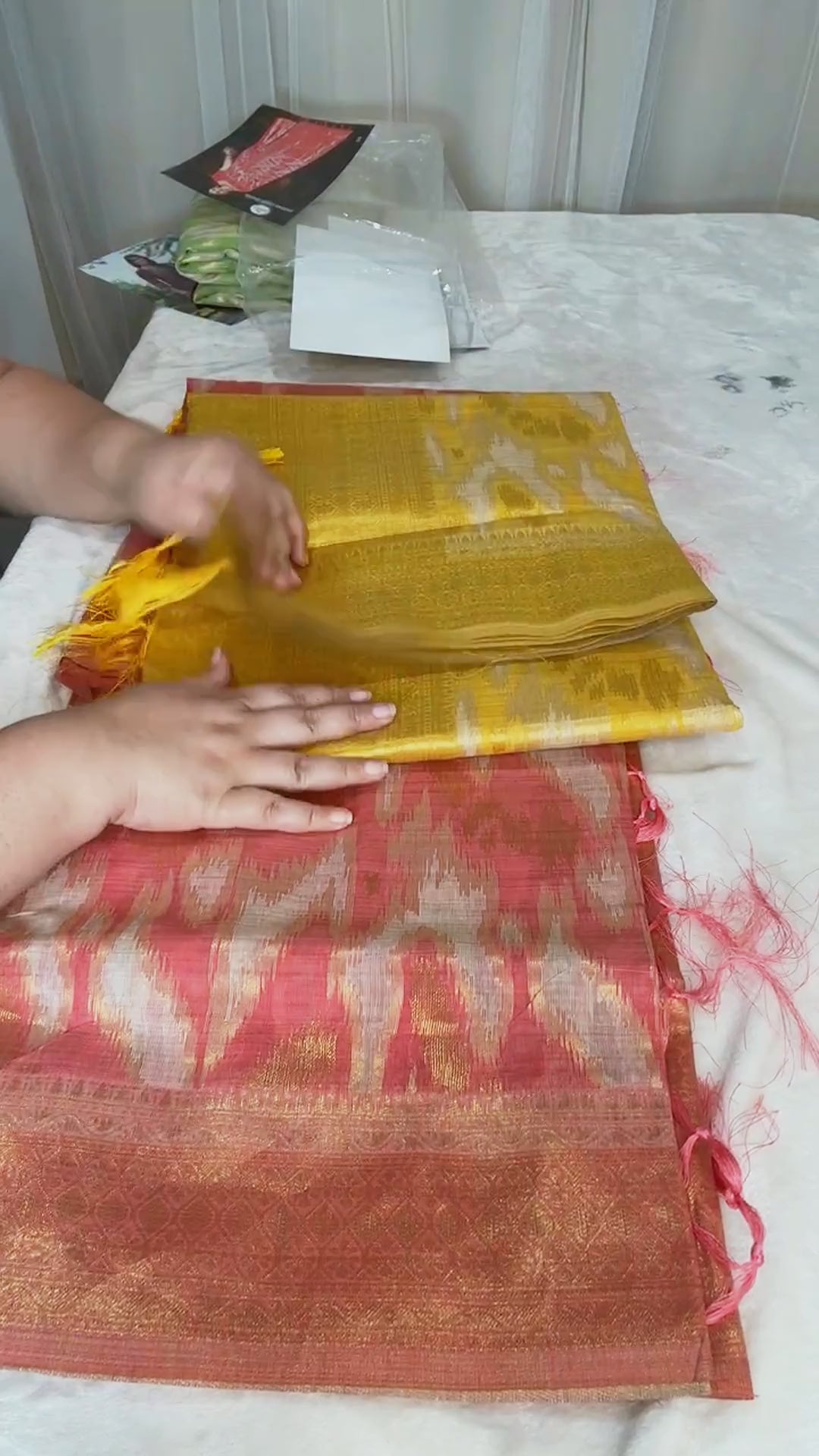 Woven Zari Saree - Yellow - Video