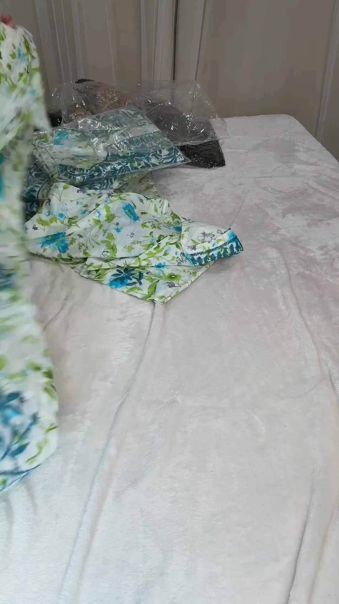 Lucknow Two Piece - White Blue Floral - Video