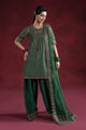 3-PC Embroidered Raw Silk Suit by Charizma - Green - Video