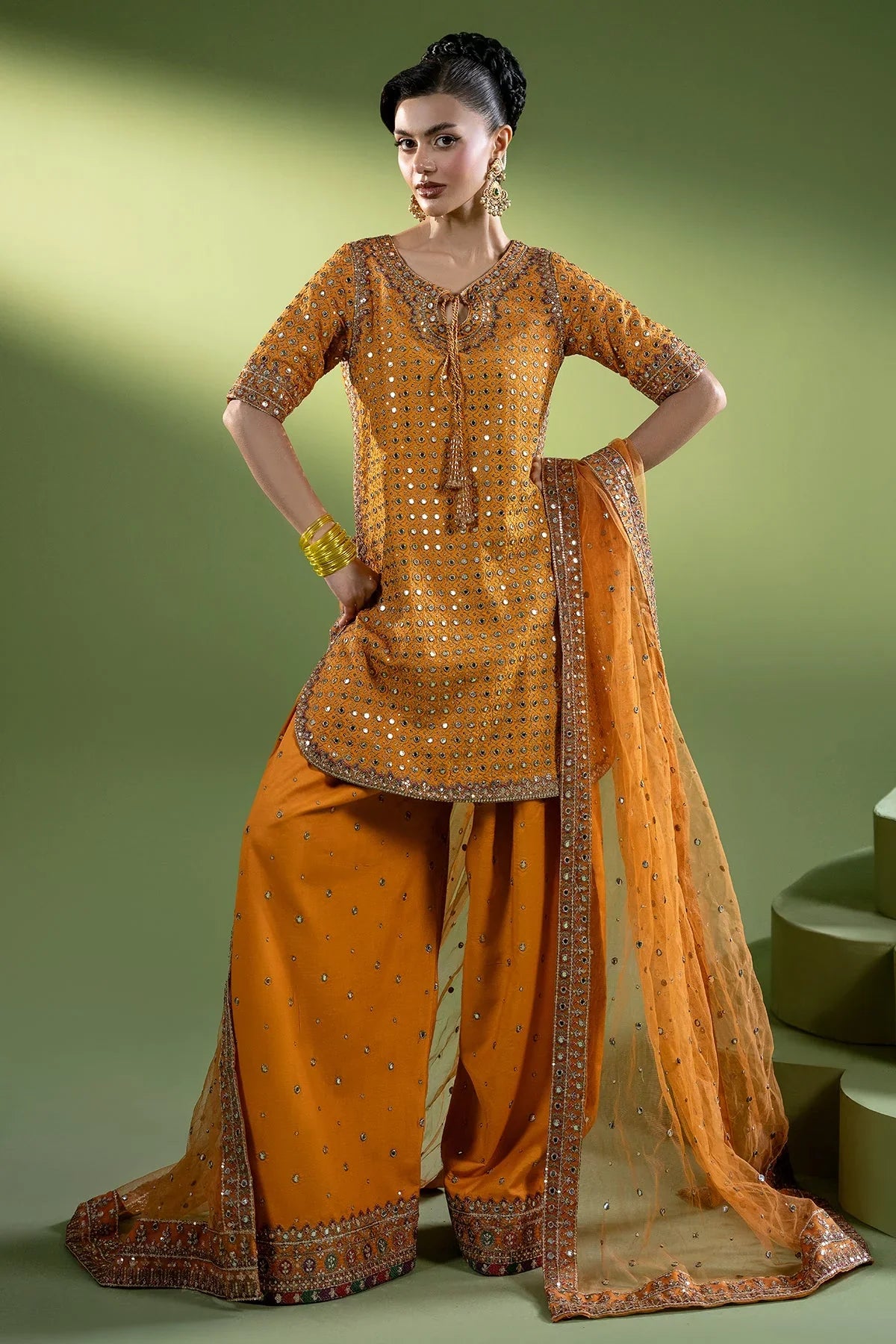 3-PC Embroidered Raw-Silk Suit by Charizma - Video