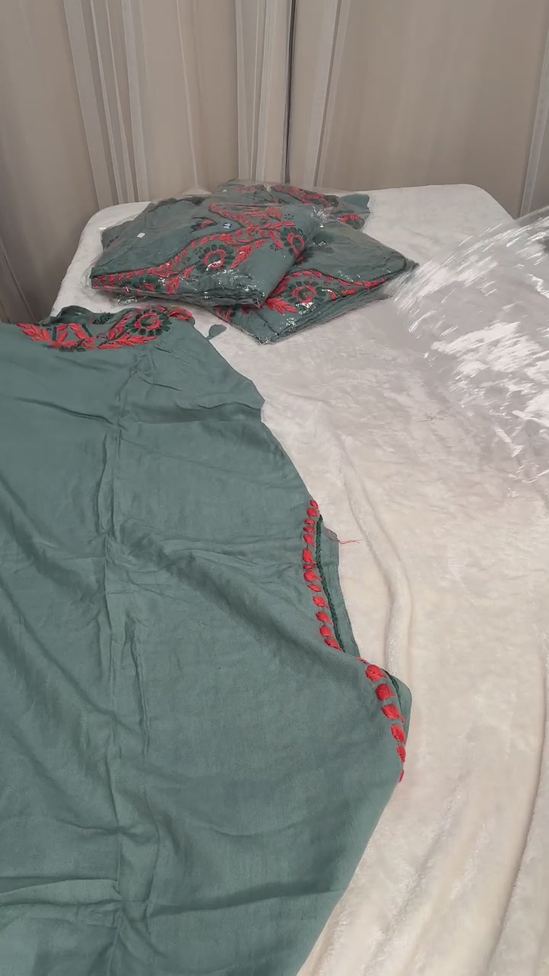 Lucknow Co-ord Set - Grey Teal - Live Session Video