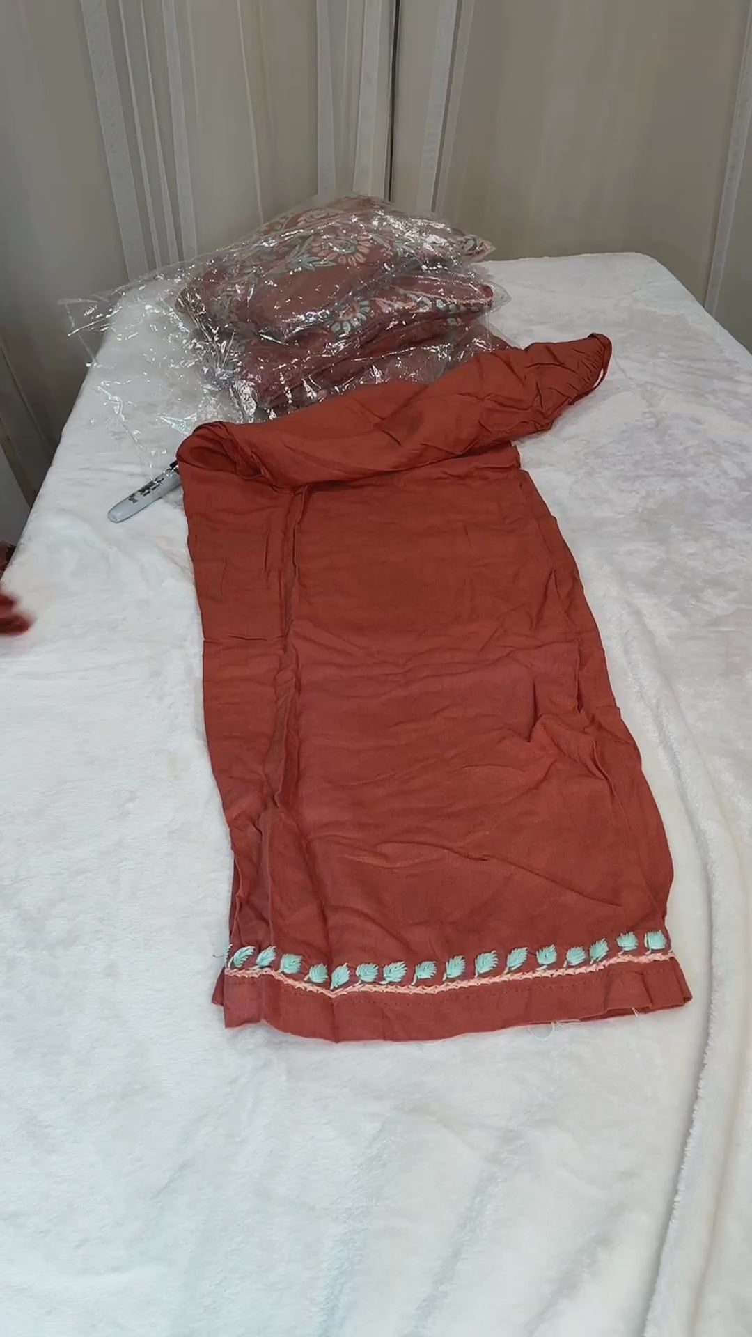Lucknow Co-ord Set - Rust Red - Video