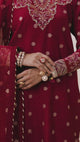 Sapphire Luxe Embroidered Raw Silk Suit Maroon - Video