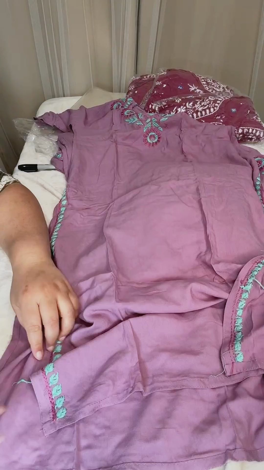 Lucknow Co-ord Set - Mauve Teal - Video