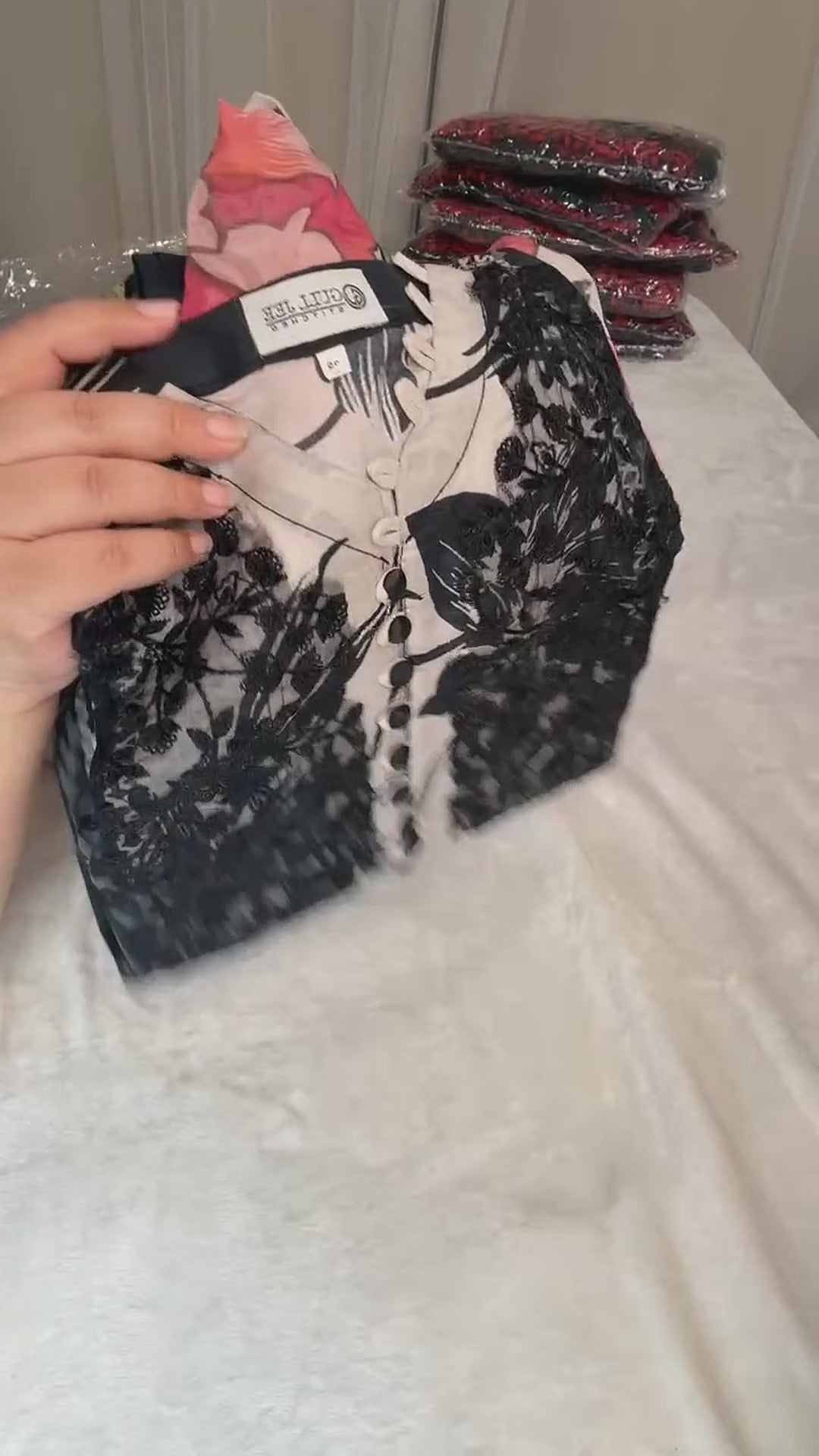Gulljee Embroidered Lace Work Collection - Black White - Live Session Video