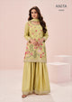 Anita 10906 Lime Green Indian Chinon Silk Sharara Suit - Video