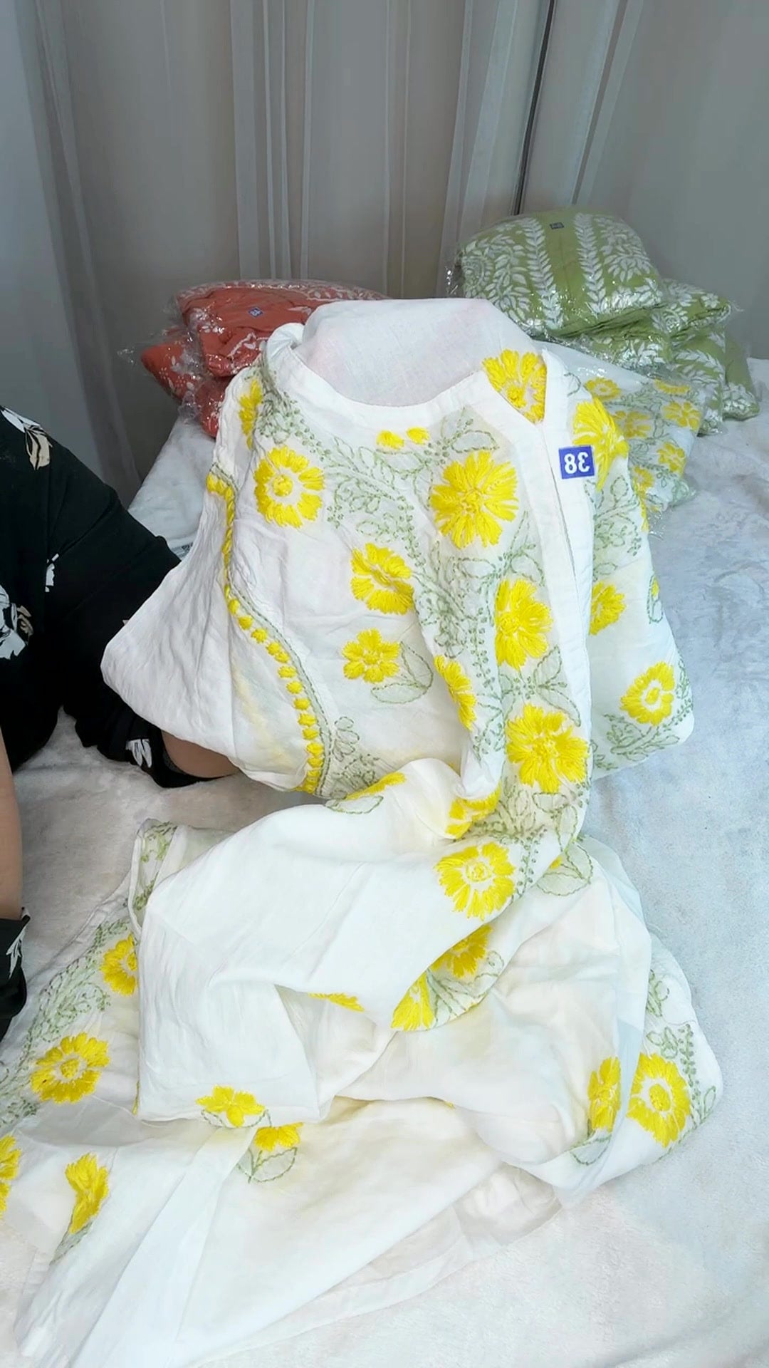 Lucknow One Piece - White Yellow Floral - Video