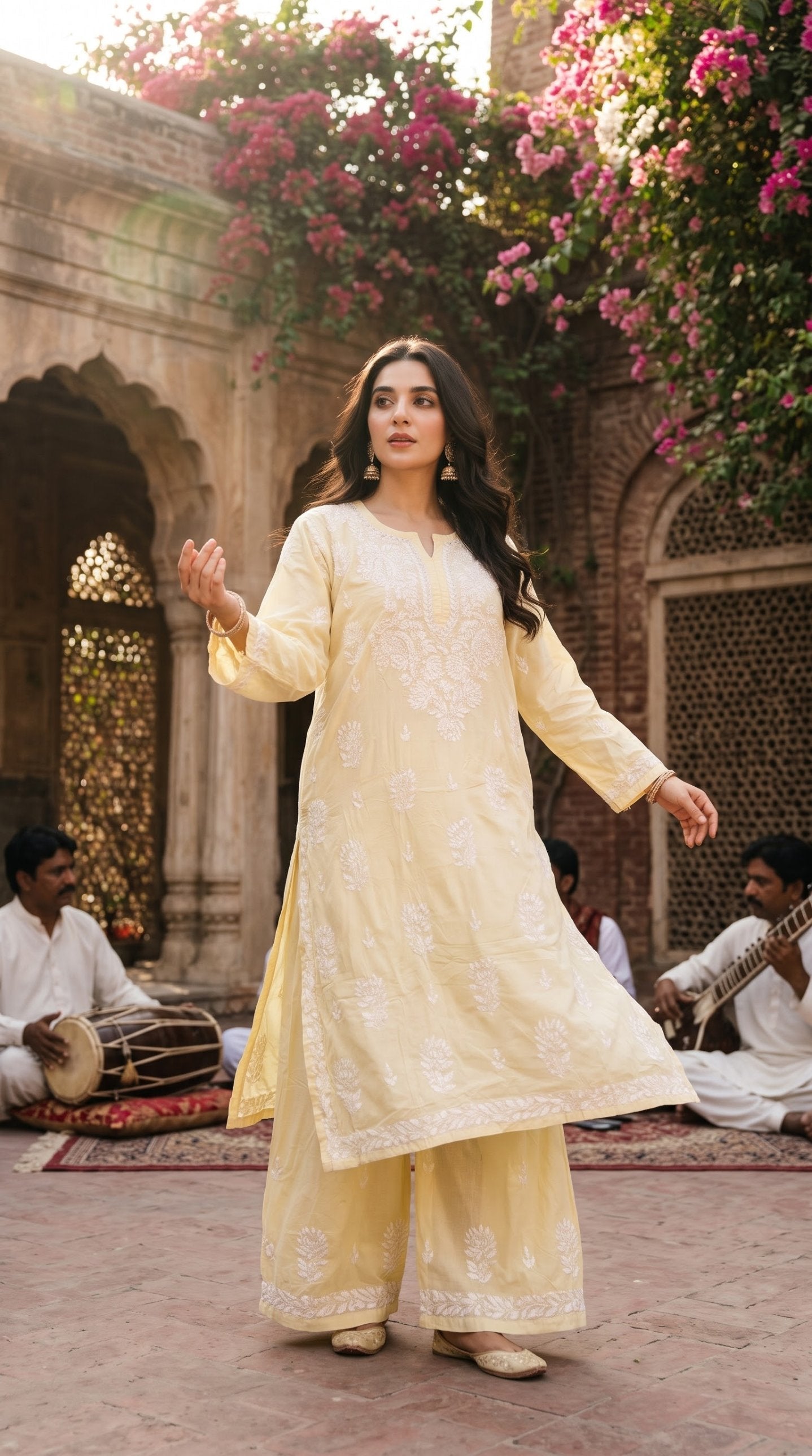 Lucknow Co-ord Set - Cream - Live Session Video