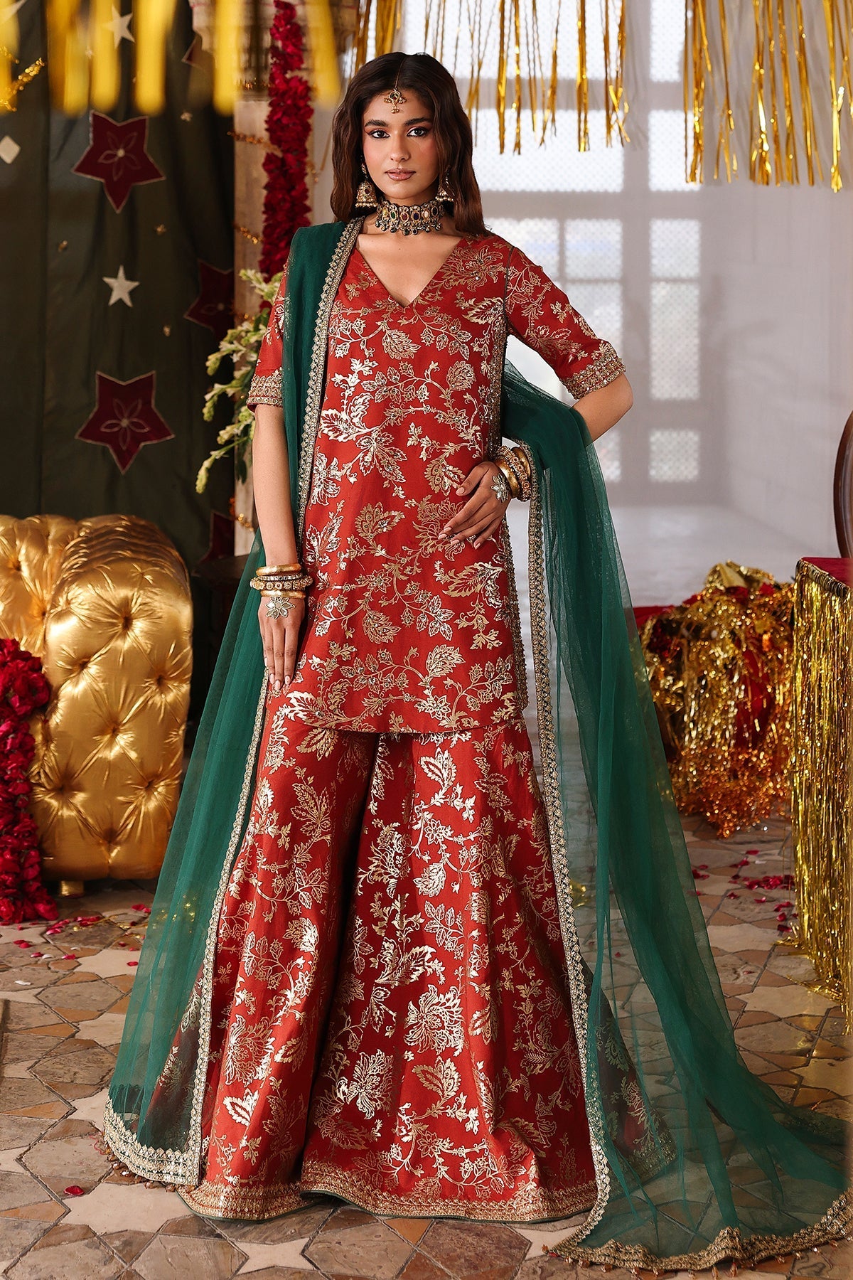 3-PC Embroidered Raw-Silk Suit By Charizma - Video 2