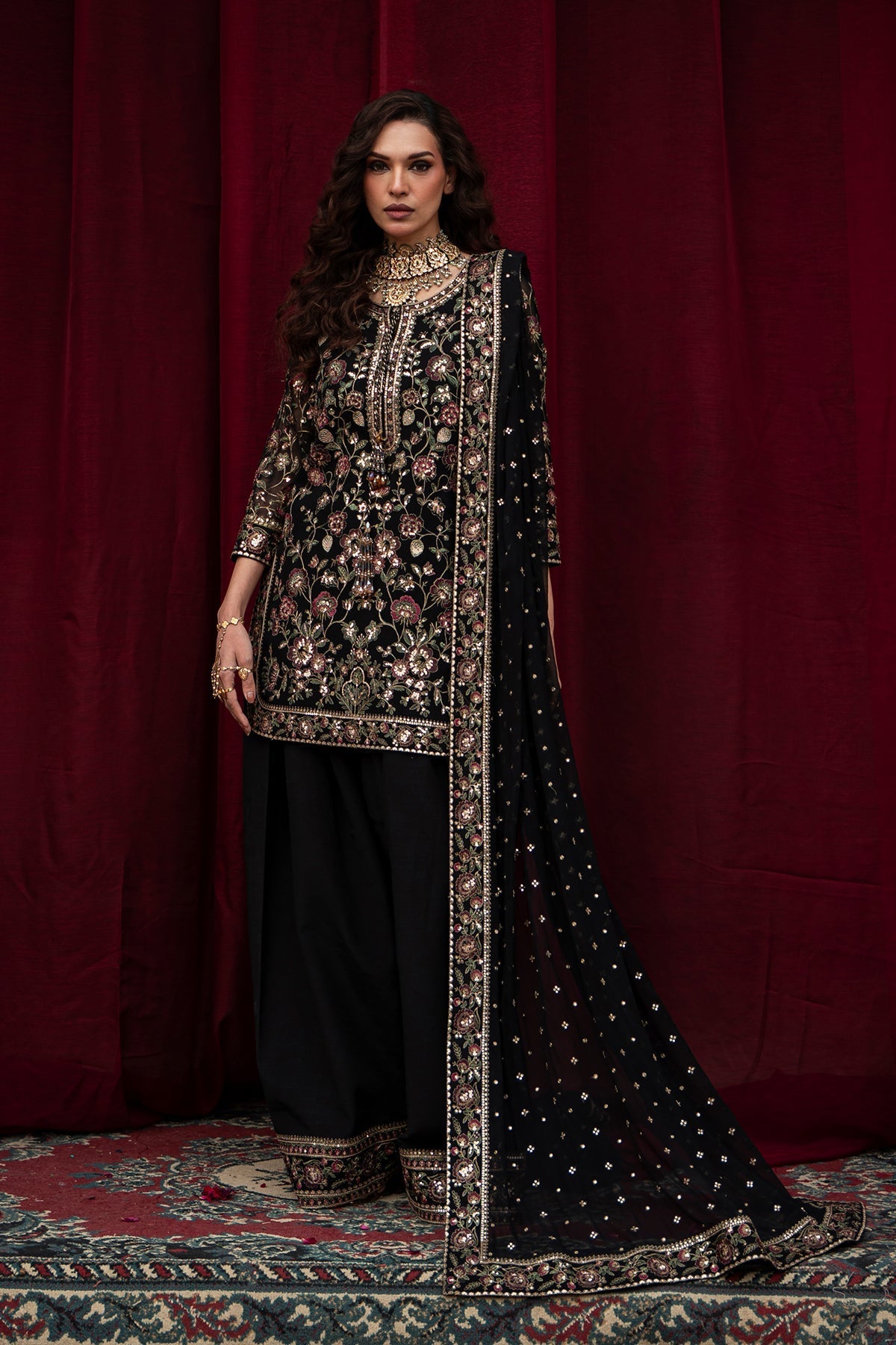 3-PC Embroidered Luxury Suit By Charizma - Video