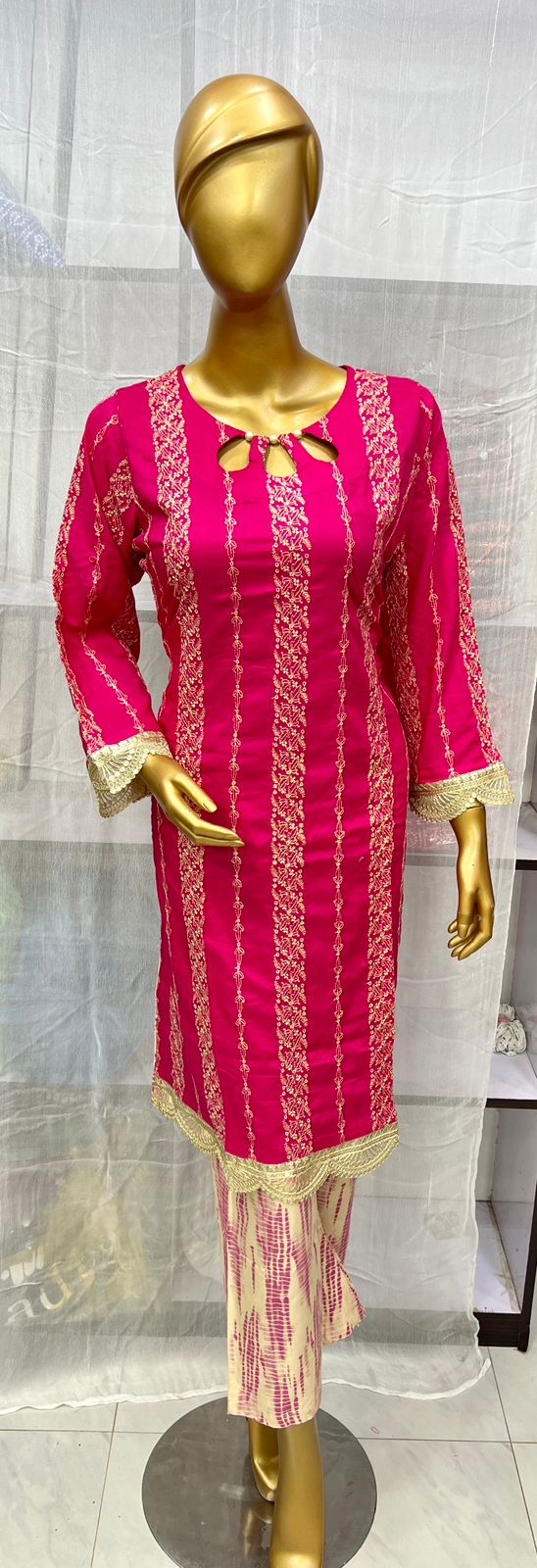 2pc Embroidered Cotton Kurti Collection Ready To Ship