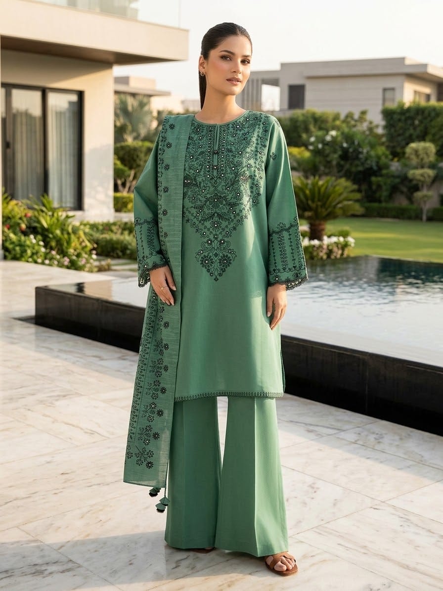 3Pc Embroidered Suit by Sapphire