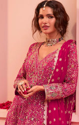 Real Georgette Embroidered Sharara Suit