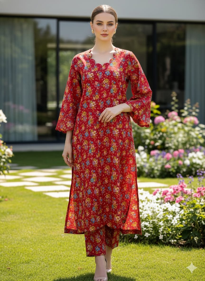 2pc Embroidered Kurti Collection Ready To Ship