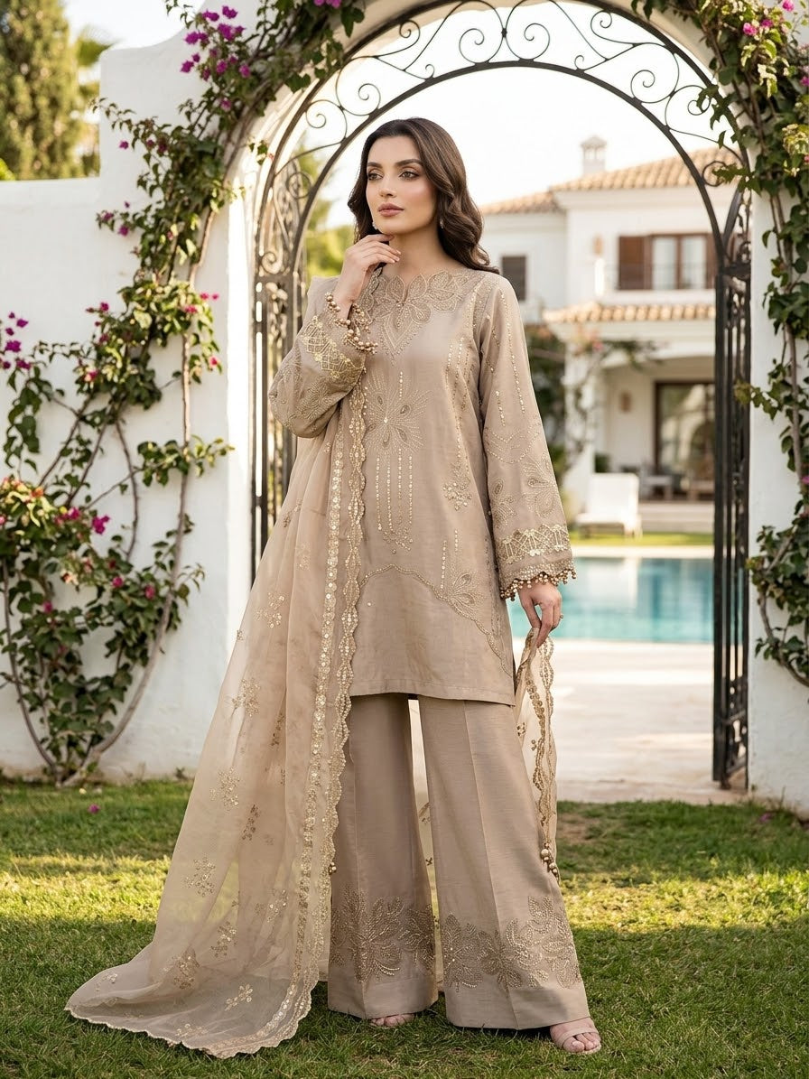 3Pc Embroidered Suit by Sapphire