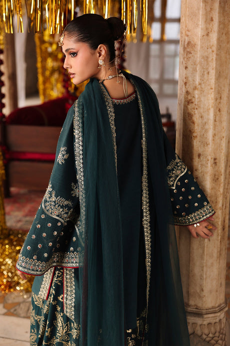 3-PC Embroidered Raw-Silk Suit By Charizma
