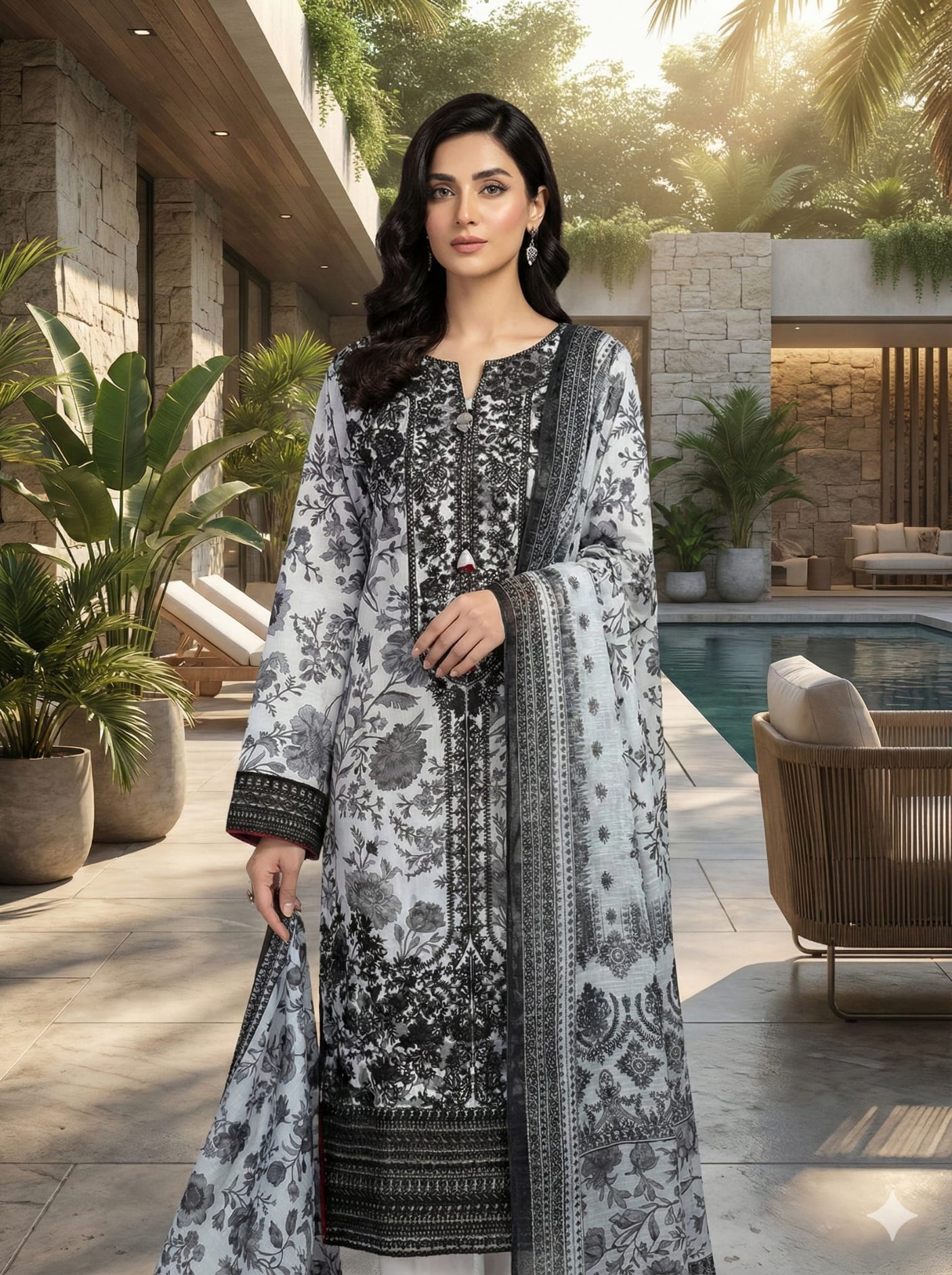 Luxury Embroidered lawn Ready To Ship