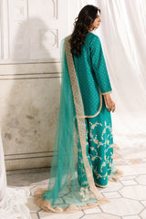 3-PC Embroidered Raw-Silk Suit By Charizma