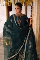 3-PC Embroidered Raw-Silk Suit By Charizma