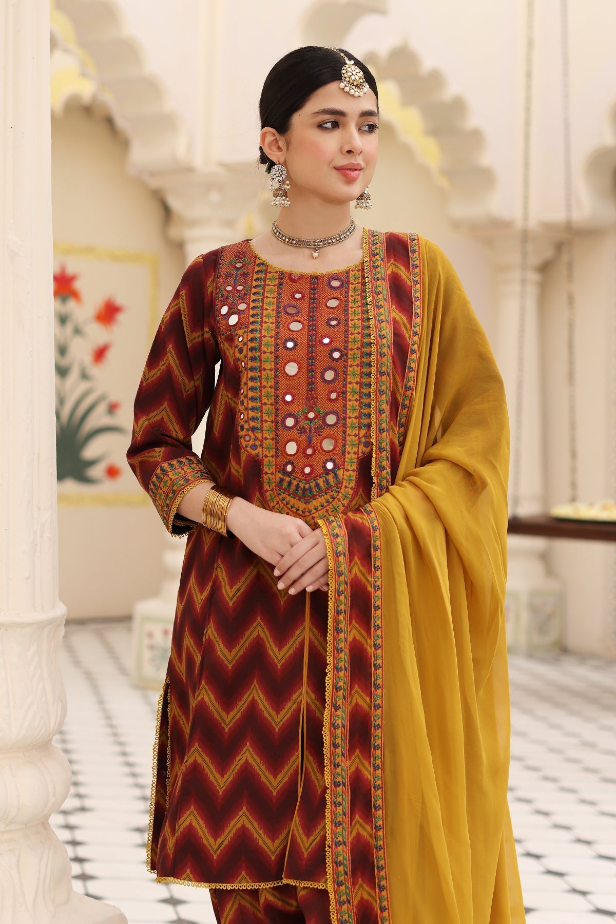 3-PC Embroidered Cotton Suit by Charizma