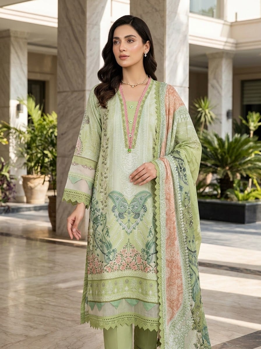 Jade Urbane Embroidered Lawn