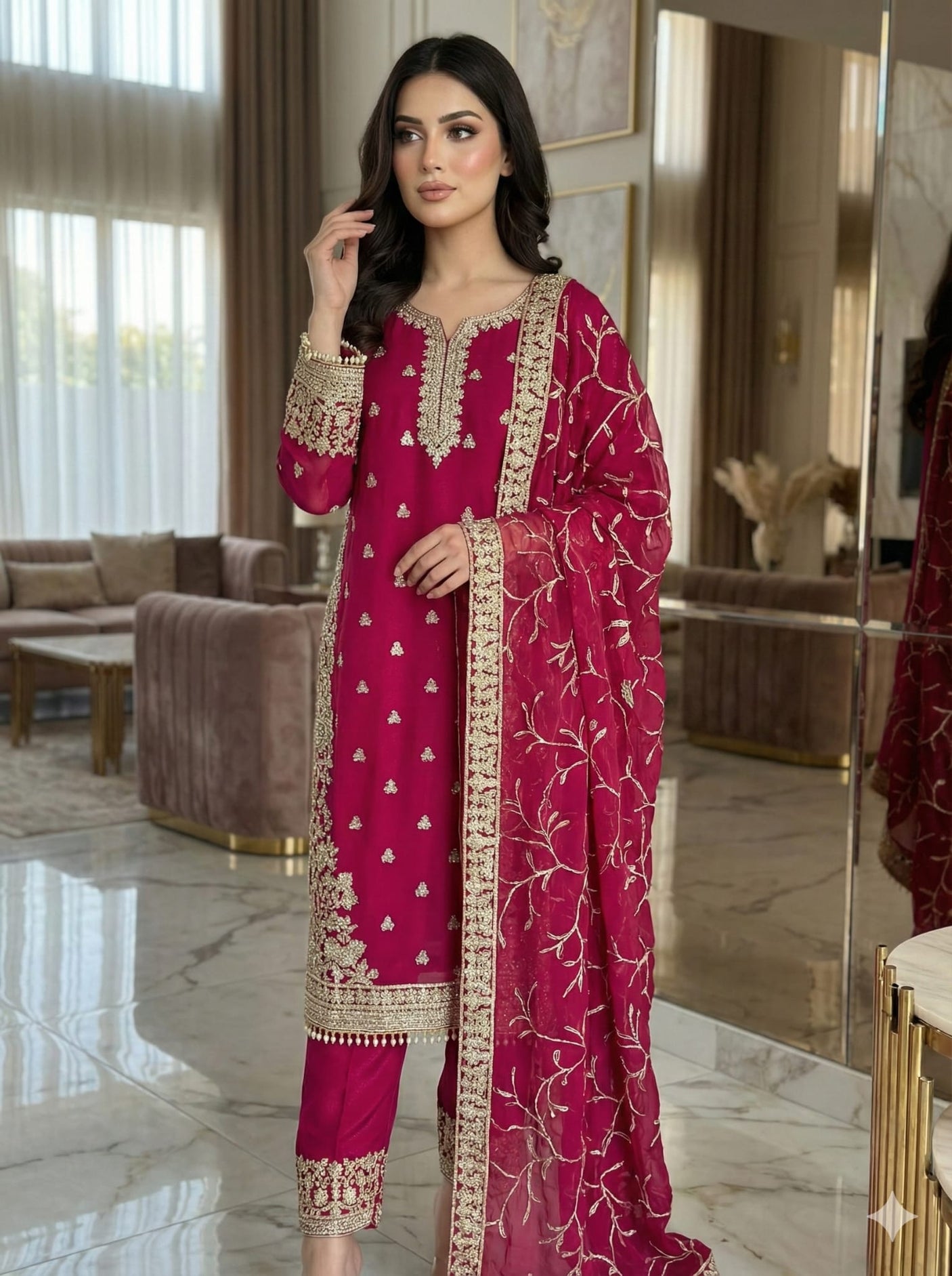 Luxury Embroidered Party wear Ready To Ship