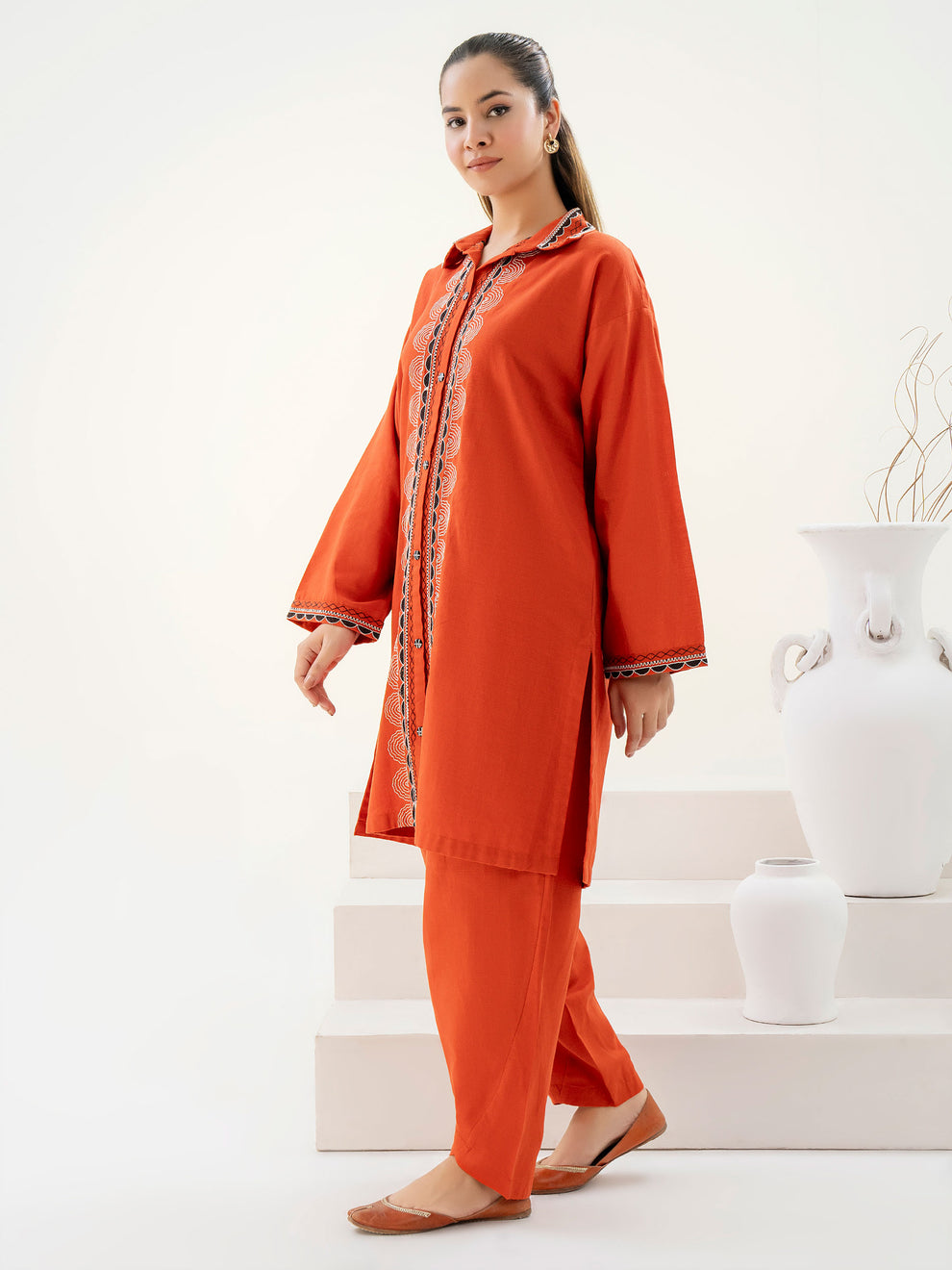 2 Piece Khaddar Suit-Embroidered By Limelight