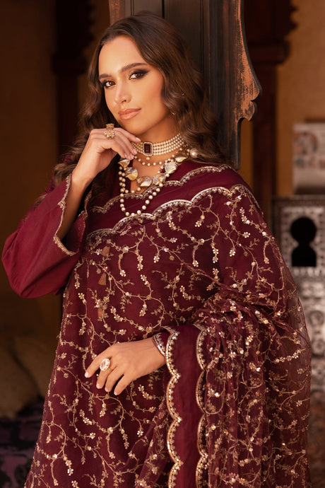 3-PC Embroidered Raw-Silk Suit by Charizma