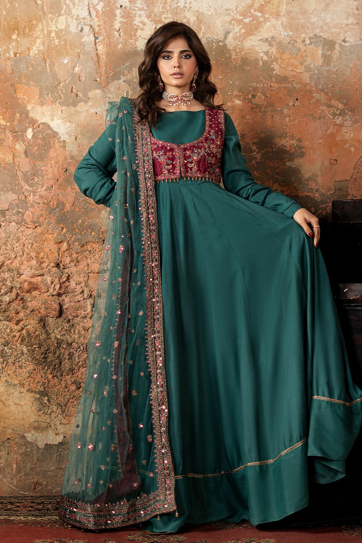 3-PC Embroidered Luxury Suit By Charizma