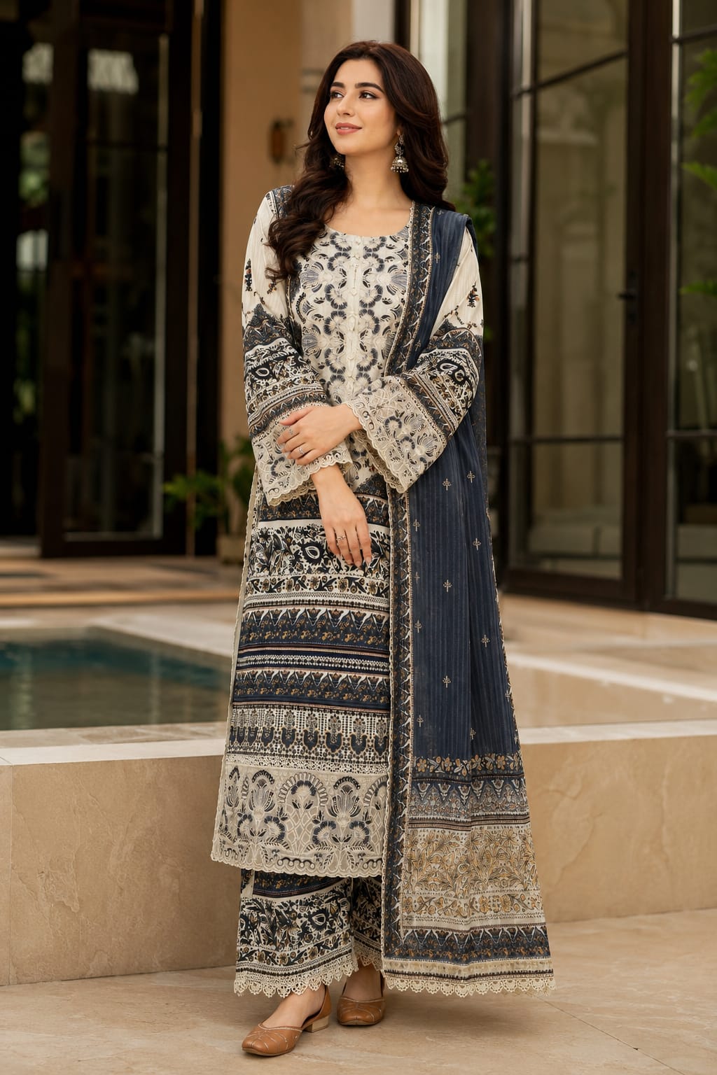 Munira Designers Embroidered Lawn