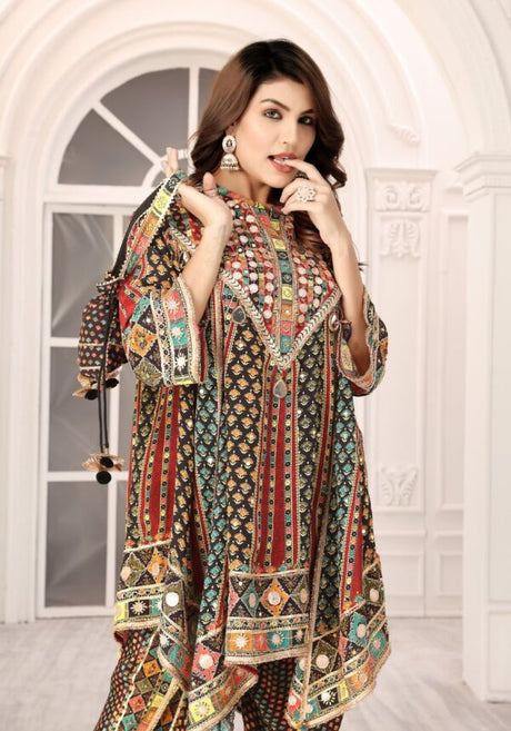 Pure Natural Crepe Coordinated Kaptan Suit
