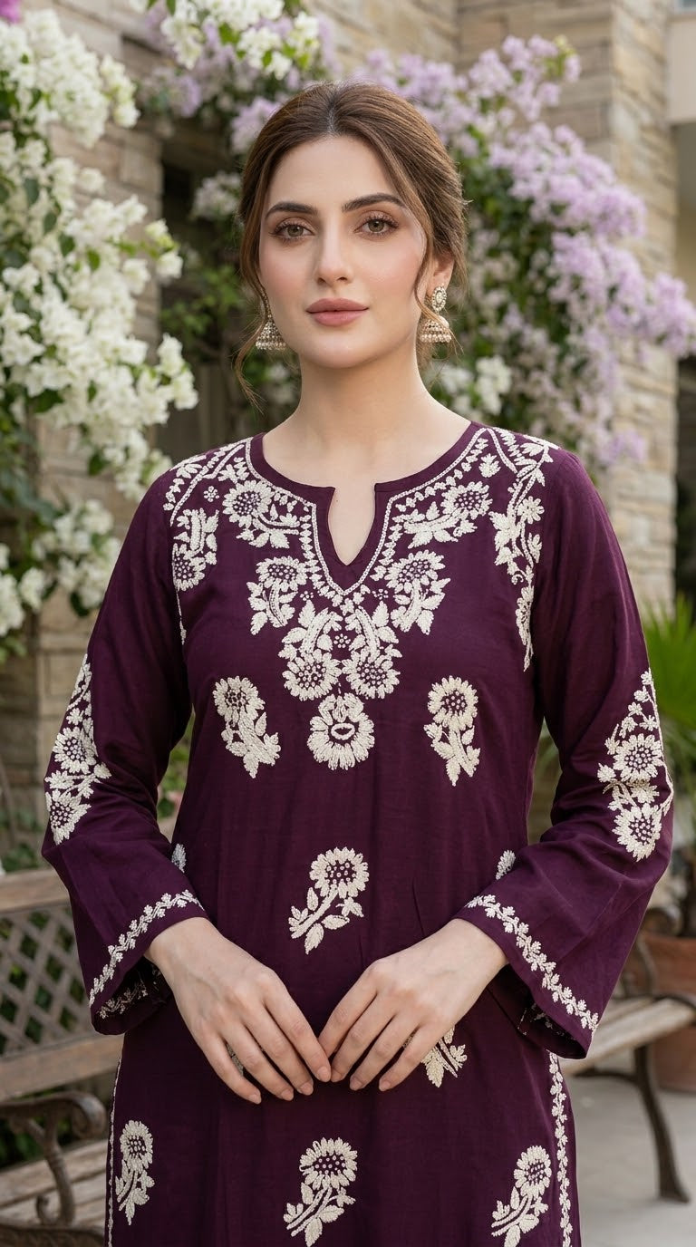 Lucknow 2pc Embroidered Co-Ord Set