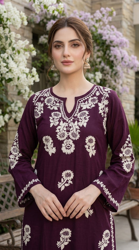 Lucknow 2pc Embroidered Co-Ord Set